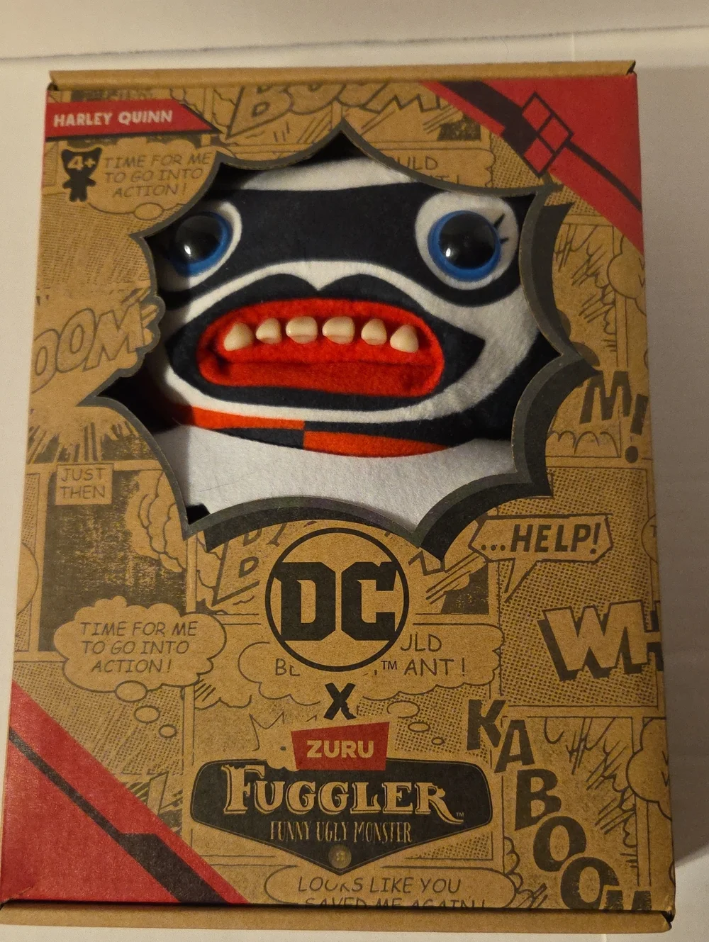 DC x Fuggler Harley Quinn Kids Plush - Black, White & Red